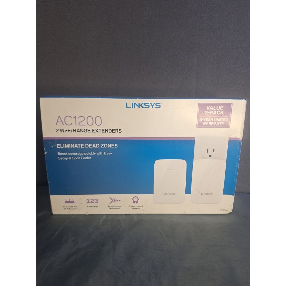 Linksys RE6350 AC1200 Dual-Band Wi-Fi Range Extender 2 Pack - Open Box (O-20104)